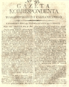 Gazeta Korrespondenta Warszawskiego i Zagranicznego. 1807 nr95