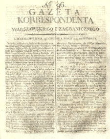 Gazeta Korrespondenta Warszawskiego i Zagranicznego. 1807 nr96