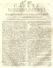 Gazeta Korrespondenta Warszawskiego i Zagranicznego. 1807 nr97