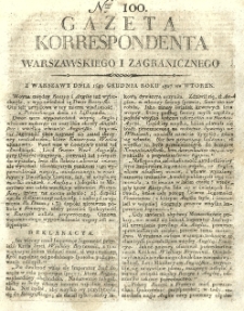 Gazeta Korrespondenta Warszawskiego i Zagranicznego. 1807 nr100