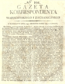 Gazeta Korrespondenta Warszawskiego i Zagranicznego. 1807 nr101