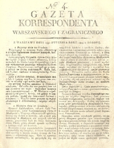 Gazeta Korrespondenta Warszawskiego i Zagranicznego. 1809 nr4