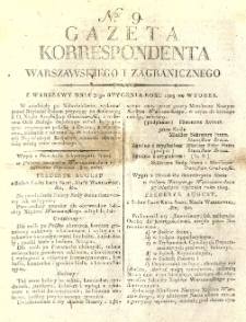 Gazeta Korrespondenta Warszawskiego i Zagranicznego. 1809 nr9
