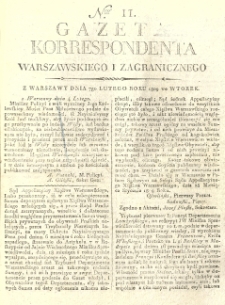 Gazeta Korrespondenta Warszawskiego i Zagranicznego. 1809 nr11
