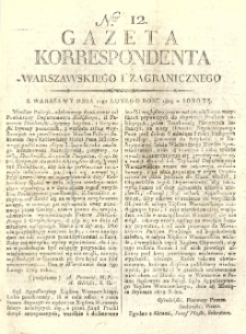 Gazeta Korrespondenta Warszawskiego i Zagranicznego. 1809 nr12