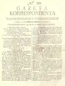 Gazeta Korrespondenta Warszawskiego i Zagranicznego. 1809 nr20