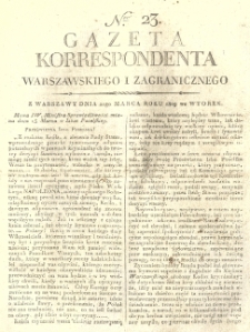 Gazeta Korrespondenta Warszawskiego i Zagranicznego. 1809 nr23
