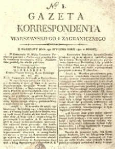 Gazeta Korrespondenta Warszawskiego i Zagranicznego. 1820 nr1