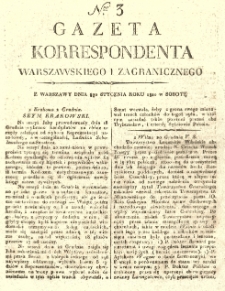 Gazeta Korrespondenta Warszawskiego i Zagranicznego. 1820 nr3