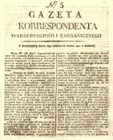 Gazeta Korrespondenta Warszawskiego i Zagranicznego. 1820 nr5