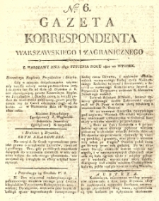 Gazeta Korrespondenta Warszawskiego i Zagranicznego. 1820 nr6