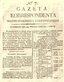 Gazeta Korrespondenta Warszawskiego i Zagranicznego. 1820 nr7