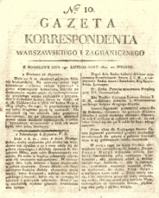 Gazeta Korrespondenta Warszawskiego i Zagranicznego. 1820 nr10