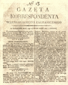 Gazeta Korrespondenta Warszawskiego i Zagranicznego. 1820 nr13
