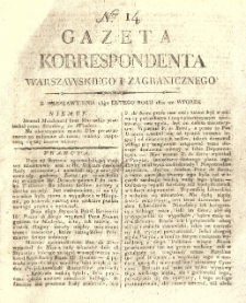 Gazeta Korrespondenta Warszawskiego i Zagranicznego. 1820 nr14