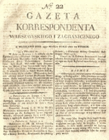 Gazeta Korrespondenta Warszawskiego i Zagranicznego. 1820 nr22