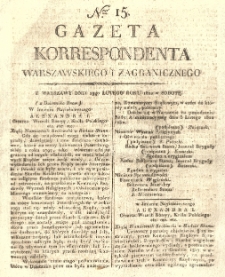 Gazeta Korrespondenta Warszawskiego i Zagranicznego. 1820 nr15