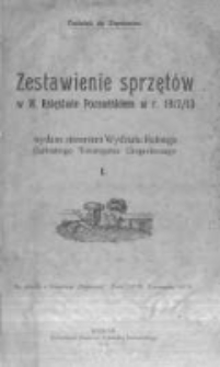 Zestawienie sprzęt&oacute;w w W. Księstwie Poznańskiem w r. 1912/13