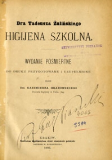 Dra Tadeusza Żulińskiego higijena szkolna