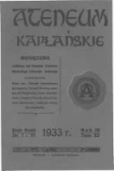 Ateneum Kapłańskie. 1933 R.19 T.32 z.2