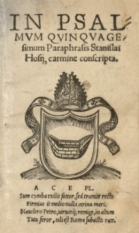 In psalmum qvinqvagesimum Paraphrasis Stanislai Hosii, Carmine conscripta
