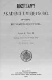 Rozprawy Akademii Umiejętności. Wydział Historyczno-Filozoficzny. Serya II. 1892. Tom 3