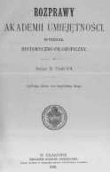 Rozprawy Akademii Umiejętności. Wydział Historyczno-Filozoficzny. Serya II. 1895. Tom 7