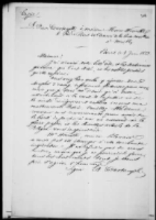 Adam Jerzy Czartoryski do wdowy po Hoene-Wrońskim. List z VI 1852 roku