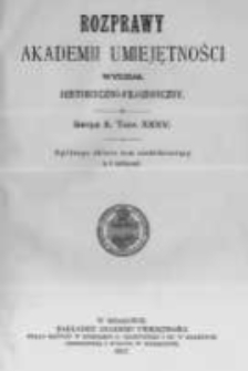 Rozprawy Akademii Umiejętności. Wydział Historyczno-Filozoficzny. Serya II. 1917. Tom 35