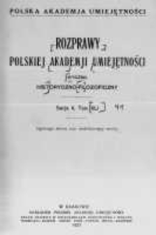 Rozprawy Akademii Umiejętności. Wydział Historyczno-Filozoficzny. Serya II. 1927. Tom 41. Nr. 1-5