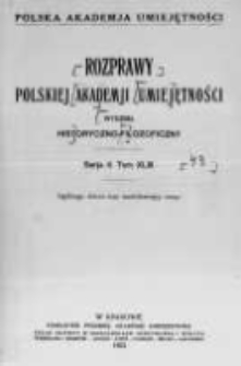 Rozprawy Akademii Umiejętności. Wydział Historyczno-Filozoficzny. Serya II. 1932. Tom 43. Nr. 1-5