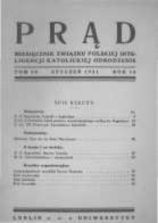 Prąd. Miesięcznik Związku Polskiej Inteligencji Katolickiej "Odrodzenie". 1931 R.18 nr1