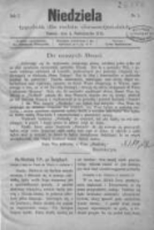 Niedziela: tygodnik dla rodzin chrześcijańskich 1874.10.04 R.1 Nr1