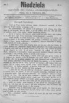 Niedziela: tygodnik dla rodzin chrześcijańskich 1874.10.11 R.1 Nr2