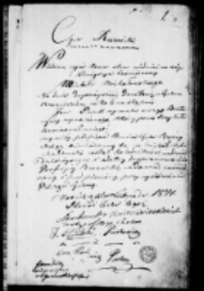 Xsiąszka Bracka zapisu uczni i wyzwolenia Roku 1841