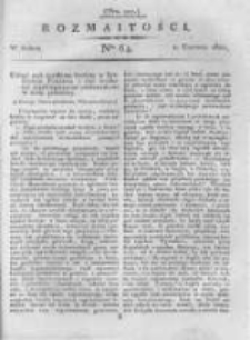 Rozmaitości. Pismo Dodatkowe do Gazety Lwowskiej. 1821 R.1 nr64