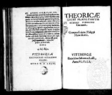 Theoricae novae planetarum Georgii Purbachi Germani cum praefatione Philippi Melanthonis