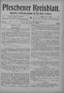 Pleschener Kreisblatt: Amtliches Publicationsblatt fuer den Kreis Pleschen 1903.03.14 Jg.51 Nr21