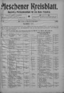 Pleschener Kreisblatt: Amtliches Publicationsblatt fuer den Kreis Pleschen 1903.09.09 Jg.51 Nr72