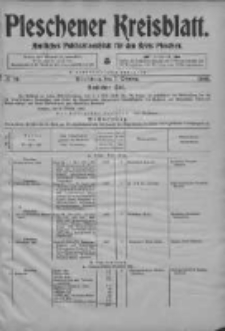 Pleschener Kreisblatt: Amtliches Publicationsblatt fuer den Kreis Pleschen 1903.10.07 Jg.51 Nr80