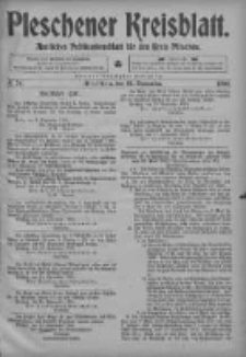 Pleschener Kreisblatt: Amtliches Publicationsblatt fuer den Kreis Pleschen 1904.09.21 Jg.52 Nr76