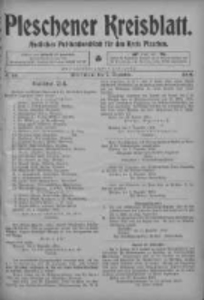 Pleschener Kreisblatt: Amtliches Publicationsblatt fuer den Kreis Pleschen 1904.12.07 Jg.52 Nr98