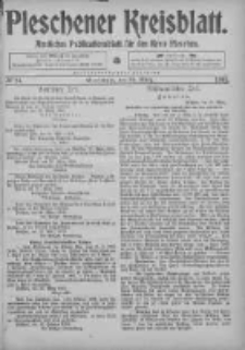 Pleschener Kreisblatt: Amtliches Publicationsblatt fuer den Kreis Pleschen 1905.03.25 Jg.53 Nr24