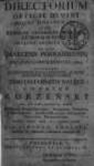 Directorium Officii Divini ac Missarum Juxta Rubricas Generales Breviarii et Missalis Romani Nec Non Decreta S.R.C. ad Usum Diaecesis Posnaniensis, Pro Anno Domini MDCCCIX 1809 ...