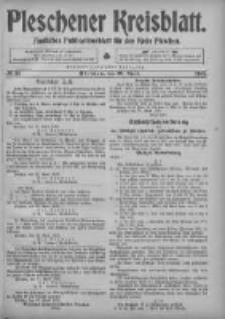 Pleschener Kreisblatt: Amtliches Publicationsblatt fuer den Kreis Pleschen 1905.04.29 Jg.53 Nr34