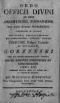 Ordo Officii Divini ad Usum Archi-Dioec. Posnaniensis Pro Anno Domini MDCCCXXVI