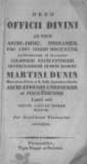 Ordo Officii Divini ad Usum Archi-Dioec. Posnaniens. Pro Anno Domini MDCCCXXXII...