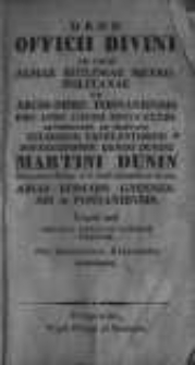 Ordo Officii Divini ad Usum Almae Ecclesiae Metropolitanae et Archi-Dioec. Posnaniensis Pro Anno Domini MDCCCXXXIII...