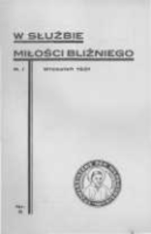 W Służbie Miłości Bliźniego. 1931 R.1 nr8