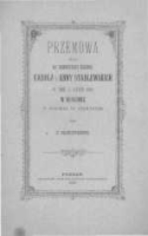 Przemowa miana na uroczystości ślubnej Karola i Anny Stablewskich w dniu 5 lutego 1890 w Krakowie w Kościele PP. Felicyanek przez X. Stablewskiego